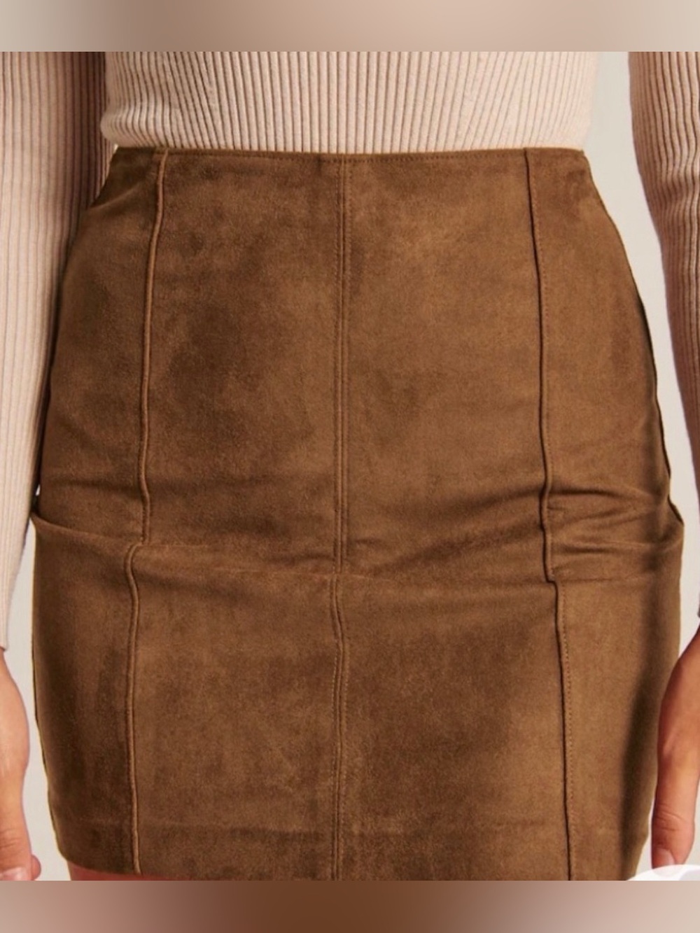 Abercrombie & Fitch Brown Vegan Suede Mini Skirt Size XS